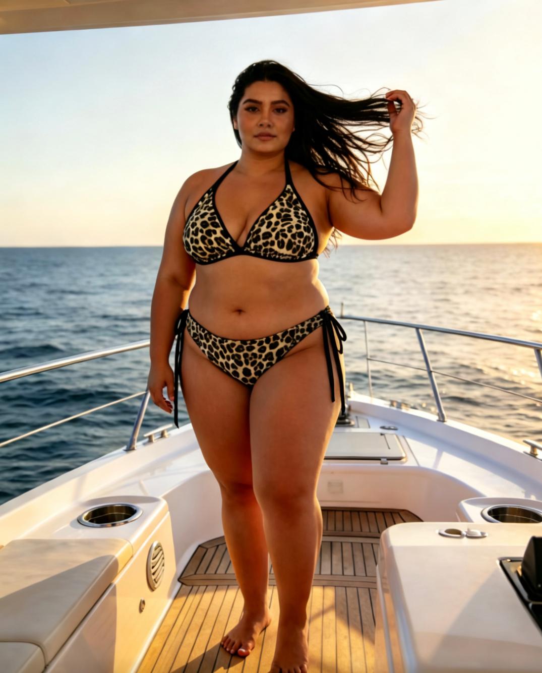 Leopar Desenli Kadın Bikini Takımı – Bağlamalı Şık Plaj Giyim — görsel 3