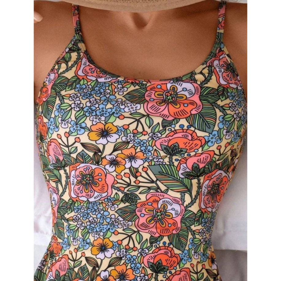 Premium Sırt Dekolteli Botanik Desenli Mayo / Tankini Takımı — görsel 3