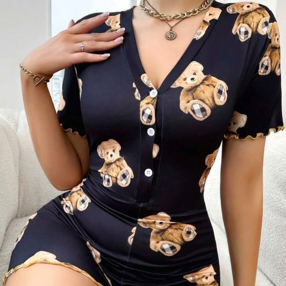 Teddy Mood Ayıcık Desenli Mini Gecelik — görsel 3